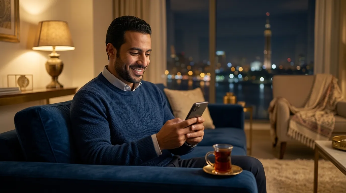 الموكل يطمئن من بيته